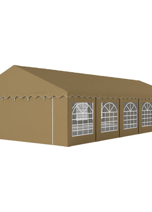 20' x 40' Party Tent, Outdoor Canopy Tent with Removable Sidewalls, 12 Windows for Parties, Wedding, Events, BBQ, Brown