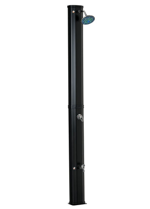 7ft Outdoor Solar Heated Shower with 360 Rotating Shower Head, Foot Shower Faucet, Temperature and Pressure Adjustable, Holds 9.2 Gallons for Backyard Pool