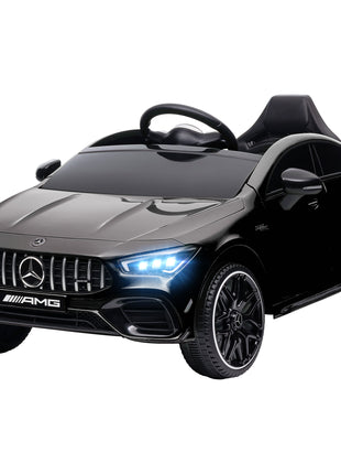Mercedes-Benz AMG Licensed 12V Kids Ride on Car with Remote Control, Rear Suspension, LED Lights, Music, Black