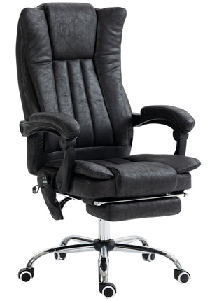 Massage Office Chair, 6 Points and Heat, Reclining Computer Chair with High Back, Adjustable Height and Footrest, Black