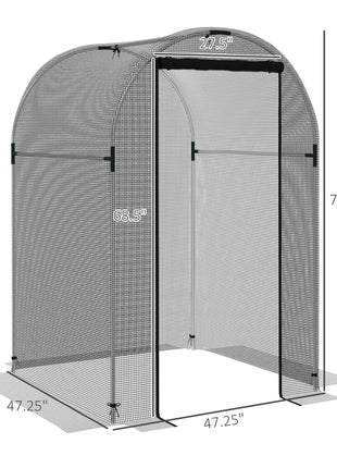 Galvanized Steel Crop Cage, Plant Protection Tent with Zippered Door, 4' x 4', Black