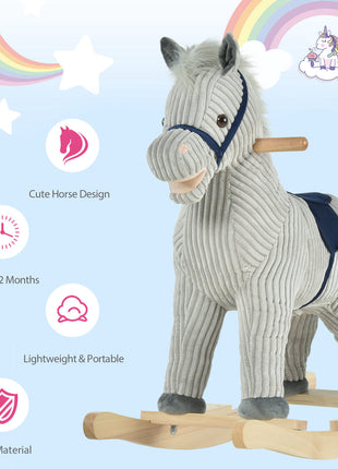 Kids Rocking Horse Plush Ride on Horse Toddle Rocker for 36-72 Months