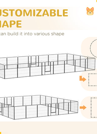 24 Panel Dog Playpen for Small and Medium Dogs with Lockable Door, 15.7' x 15.7' x 2.6'