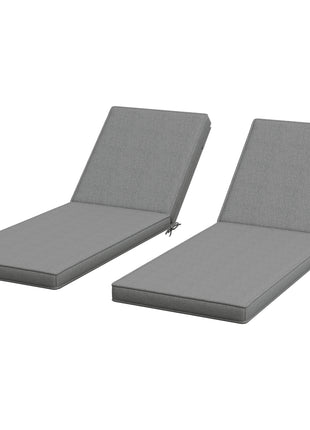 2-Piece Patio Chair Cushions with Backrests, Replacement Cushions for Outdoor Lounge Chair, Gray