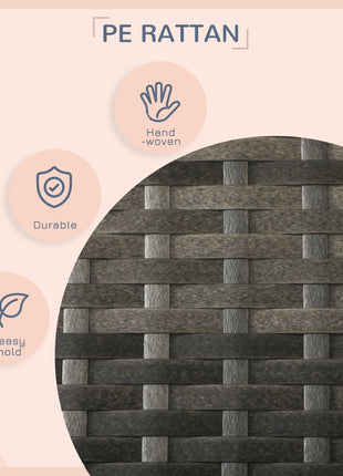 Outdoor Dog Bed with Canopy, Rattan Dog Bed with Soft Cushion Removable Cover for Medium and Large Dogs, Dark Gray