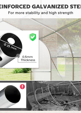 Walk In Tunnel Greenhouse, Portable Outdoor Plant House with Roll Up Doors