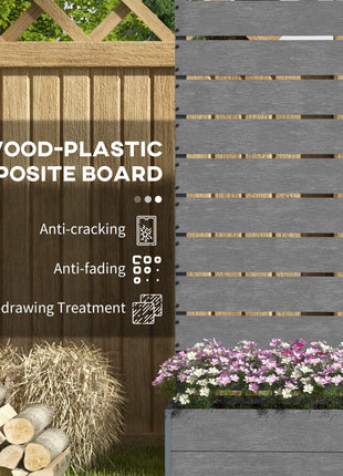 Trellis Planter for Climbing Plants, Raised Garden Bed with Trellis, Planter Box for Outdoor, 28.25" x 15" x 59", Gray