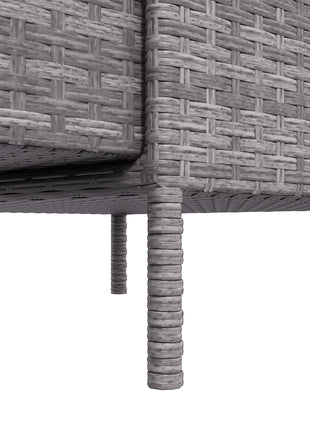Patio PE Rattan Storage Cabinet, Wicker Pool Cabinet Organizer, Outdoor Towel Rack for Pool with 3 Drawers, Gray