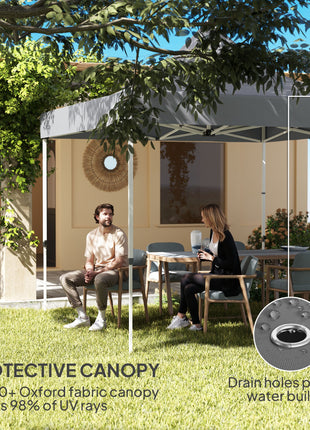 10' x 10' Heavy Duty Pop Up Canopy Tent with Sidewall, UPF50+ Instant Sun Shelter with Storage Pockets, Gray