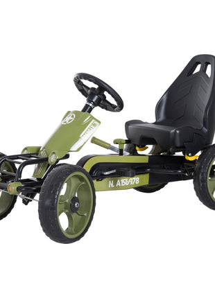Pedal Go Kart for Kids with Adjustable Seat for 3-6 Year Old Boys and Girls, Green