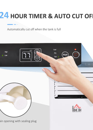 8000BTU Mobile Portable Air Conditioner with Cooling, Dehumidifier, and Ventilating with Remote Control, 2 Speed Fans, 24-Hour Timer for Bedroom, Living Room, Home Office, White