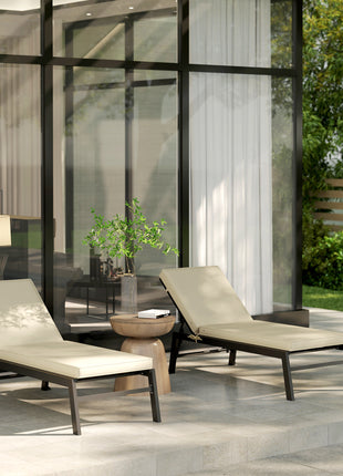 2-Piece Patio Chair Cushions with Backrests, Replacement Cushions for Outdoor Lounge Chair, Beige