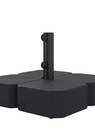 Patio Umbrella Base with Wheels Outdoor Umbrella Stand Holder for 1.5"/1.9" Poles Black
