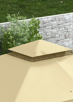 10' x 12' Double Roof Patio Gazebo Canopy, Outdoor Gazebo Shelter with Netting & Curtains, for Garden, Lawn and Deck