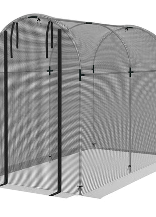 Galvanized Steel Crop Cage, Plant Protection Tent with Zippered Door, 4' x 8', Black