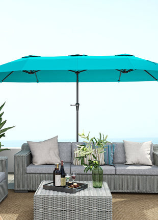 13 ft. Extra Large Patio Umbrella with Easy Crank Handle, Vents for Outdoor, Patio, UPF30+, Navy Blue