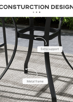 28" Outdoor Dining Table, Faux Wood Patio Furniture, Square Wood-Like Garden Table with Water Safe Design, Brown