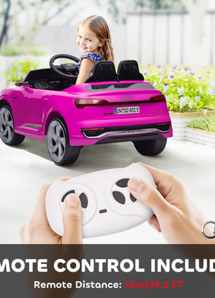 Audi Q8 e-tron Sportback Licensed 12V Battery Powered Kids Electric Car w/ Spring Suspension, Soft Start, Pink