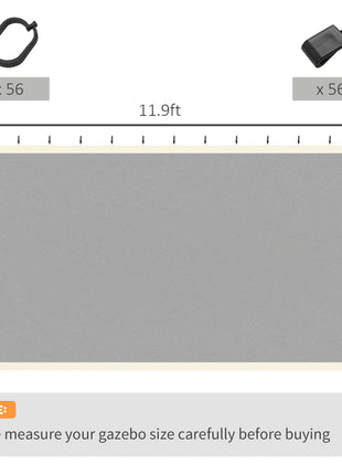 Replacement Mesh Sidewall Netting for 12' x 12' Gazebos and Canopy Tents with Zippers, (Sidewall Only) Cream