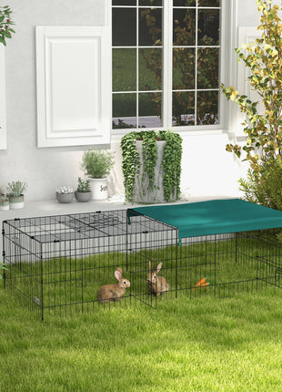 73" Small Animal Playpen with with Roof for Rabbits, Chicken, Chinchillas for Indoor/Outdoor Use, Green