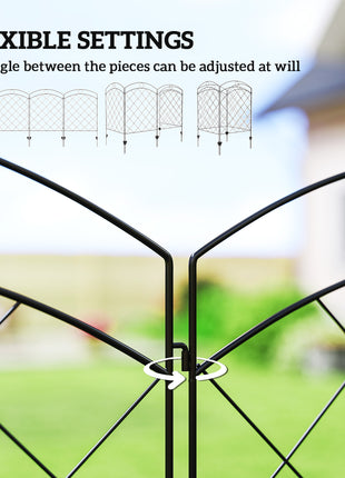 4 Pack Garden Fencing for Yard, Decorative Fence Panels as Flower Edging, Circle