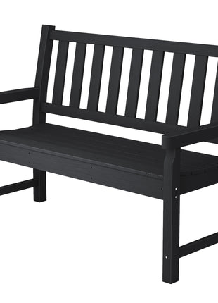 2-Person Garden Bench, HDPE Outdoor Bench with 530 lbs Capacity, Curved Seat for Backyard, Park, Porch, Lawn, Black