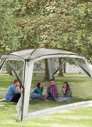 12' x 12' Screen House, UV50+ Screen Tent with 2 Doors & Carry Bag for Outdoor Camping Activities, Easy Setup, White