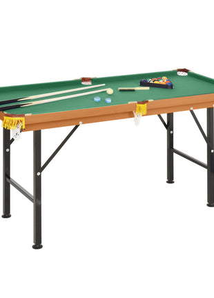 55'' Portable Folding Billiards Table Game Pool Table for Whole Family Number Use With Cues, Ball, Rack, Green