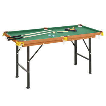 55'' Portable Folding Billiards Table Game Pool Table for Whole Family Number Use With Cues, Ball, Rack, Green