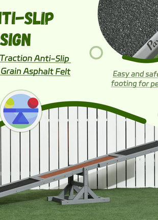 Wooden Dog Agility Seesaw for Training and Exercise, Gray