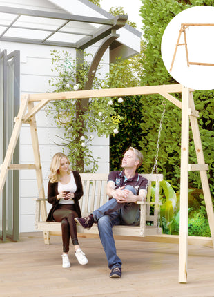 770lbs Porch Swing Frame, Heavy Duty A-Frame Hanging Chair Stand Only with Reinforced Bars for Porch, Garden, Backyard