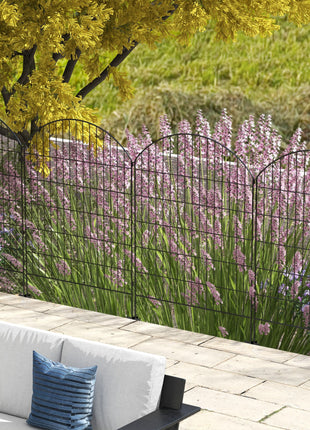 4 Pack Garden Fencing for Yard, Decorative Fence Panels as Animal Barrier and Flower Edging, Grids
