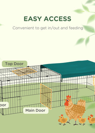 73" Small Animal Playpen with with Roof for Rabbits, Chicken, Chinchillas for Indoor/Outdoor Use, Green