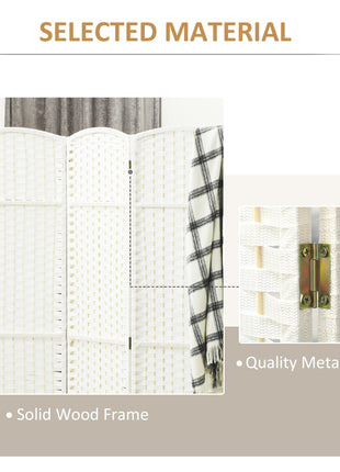 Folding Room Divider Screen 8 Panel 5.6 ' Tall Privacy Screen Freestanding Room Partition for Home Office, White