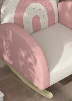 Kids Rocking Chair, Princess Crown Toddler Chair, Children's Armchair Rocker for Bedroom, Playroom, Pink