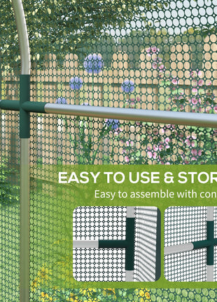 Galvanized Steel Crop Cage, Plant Protection Tent with Zippered Door, 4' x 8', Green