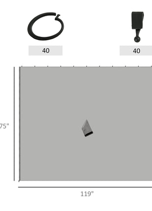 9.84' x 9.84' Gazebo Sidewall Set with Hooks/C-Rings, Gray