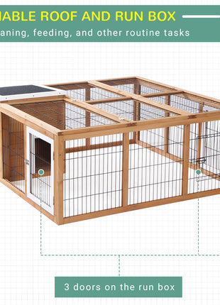 Rabbit Hutch, Waterproof Rabbit House for Small Animals, Natural