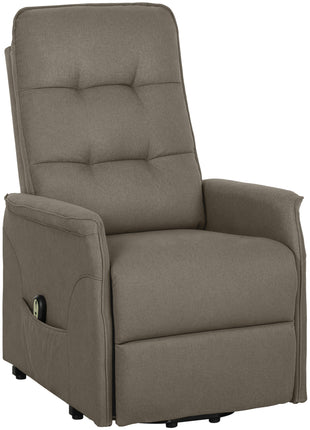 Power Lift Chair for Elderly, Fabric Recliner Sofa with Remote Control, Side Pockets, Quick Assembly, Coffee