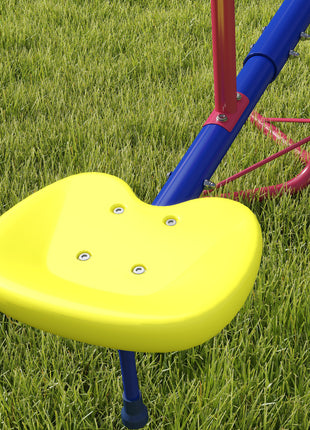 Kids Seesaw Swivel Teeter Totter with 360° Spinning, 4 Seater Seesaw Outdoor Playground Equipment for Backyard, Boys and Girls Aged 3-8 Years Old