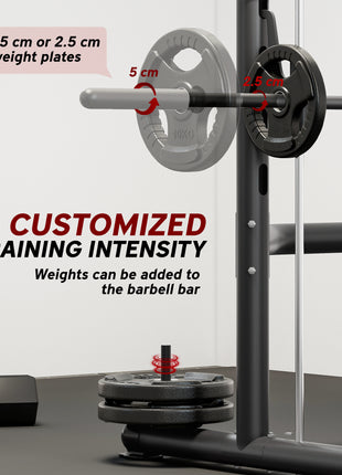 Squat Rack with Pull Up Bar and Barbell Bar Adjustable Bench Press Multi-Function Weight Lifting Half Rack Black