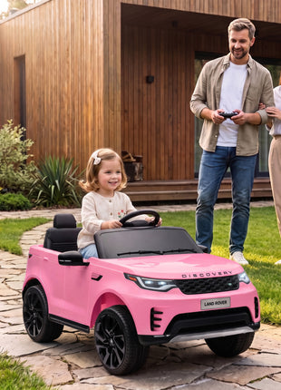 12V Electric Car for Kids, Licensed Land Rover Ride on Car with Parent Remote, Soft Start, 4 Wheel Suspension, Pink