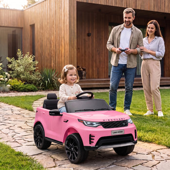 12V Electric Car for Kids, Licensed Land Rover Ride on Car with Parent Remote, Soft Start, 4 Wheel Suspension, Pink