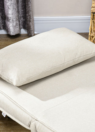 Chair Bed W/ Adjustable Backrest, 2-in-1 Multi-Functional Sofa Bed, Beige