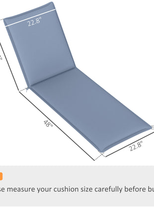 Foldable Chaise Lounge Cushion Set of 2, Outdoor Lounge Chair Cushion Set, UPF50+ 200gsm Fabric, 76" x 23", Blue