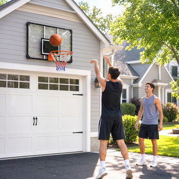 Wall Mounted Basketball Hoop with Shatter Proof Backboard, Durable Rim and All-Weather Net for Indoor and Outdoor Use