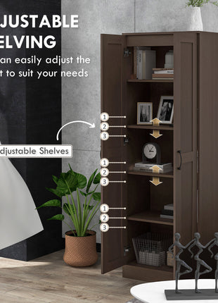 Storage Cabinet w/ Adjustable Shelves, Pantry, Coffee
