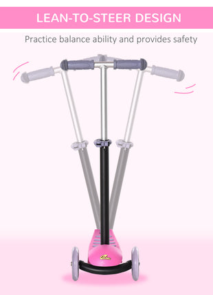 3-in-1 Ride On Push Car, Kids Scooter, Sliding Walker, Push Rider, with Adjustable Handlebar, 3 Balanced Wheels, Removable Storage Seat, for Boys and Girls Aged 2-6 Years Olds, Pink