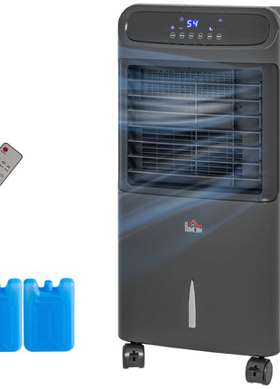 3-In-1 Ice Cooling Fan, Mobile Evaporative Air Cooler with Remote, Timer, Oscillating for Home Office, Bedroom, Black