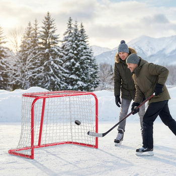 35" x 18" Street Hockey Goal, Easy Setup Hockey Net with Metal Frame, Lightweight & Portable